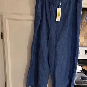 Eileen Fisher Wide Leg Linen Pants